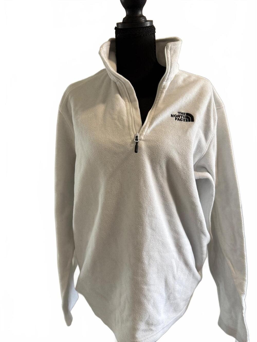 The North Face White Quarter Zip Fleece Pullover Jacket Men’s Medium